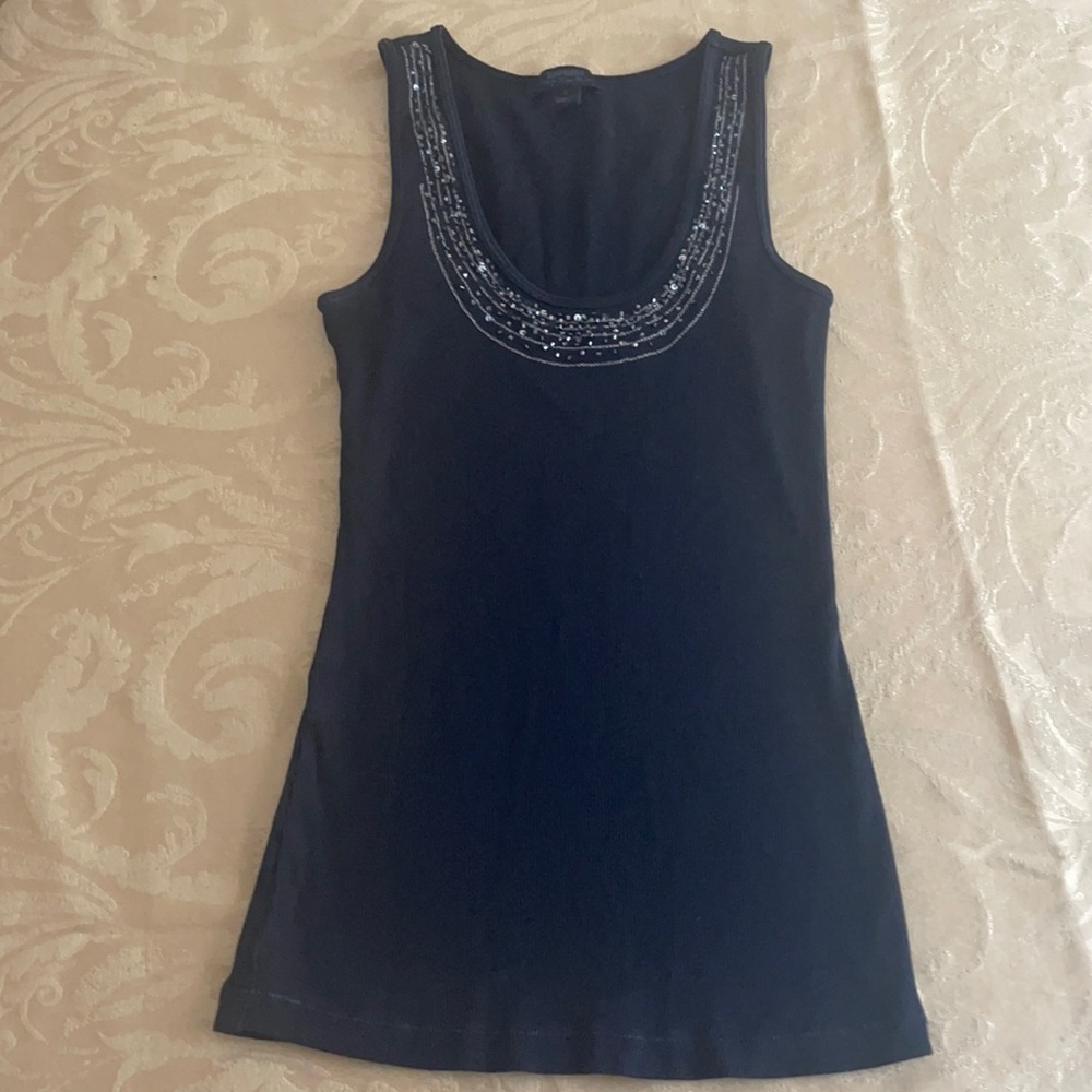 Express Embellished Ribbed Tank Top